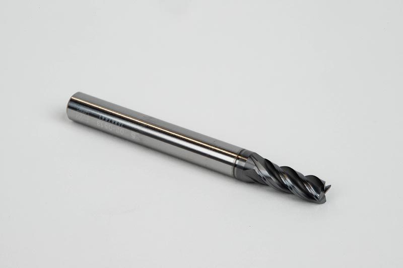 5mm Dia. Carbide End Mill, 4 Flute, Hyb. AlCrN Coated, 6mm Smooth Shank x 13mm LOC, 0.15mm Chamfer, HTPM