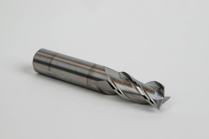 16mm Dia. Carbide End Mill, 3 Flute, Uncoated, 16mm Smooth Shank x 32mm LOC, Square Profile, HSAM2