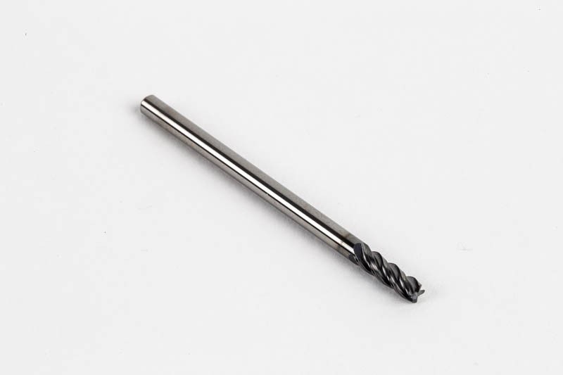 3mm Dia. Carbide End Mill, 4 Flute, Hyb. AlCrN Coated, 3mm Smooth Shank ...