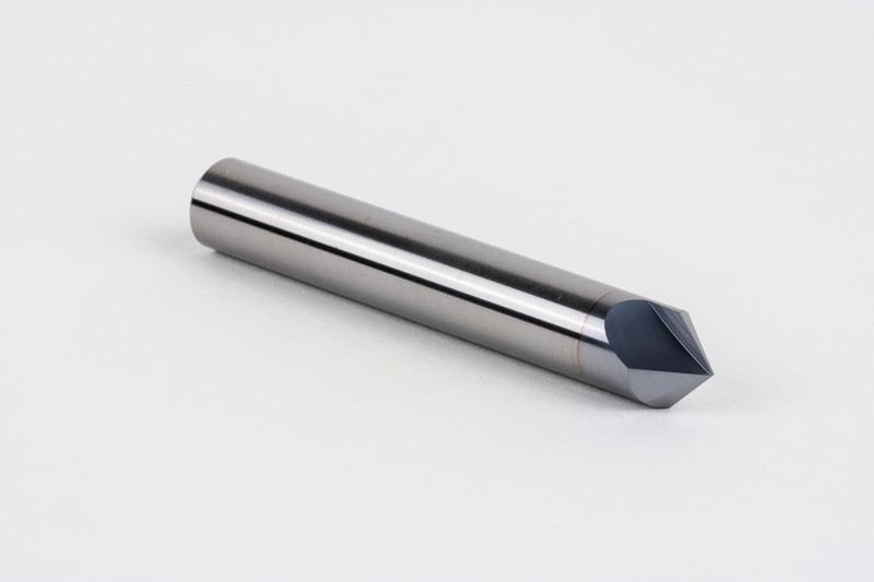 12mm Dia. 45° Carbide Chamfer Mill, 2 Flute, TiCN Coated, 6mm LOC