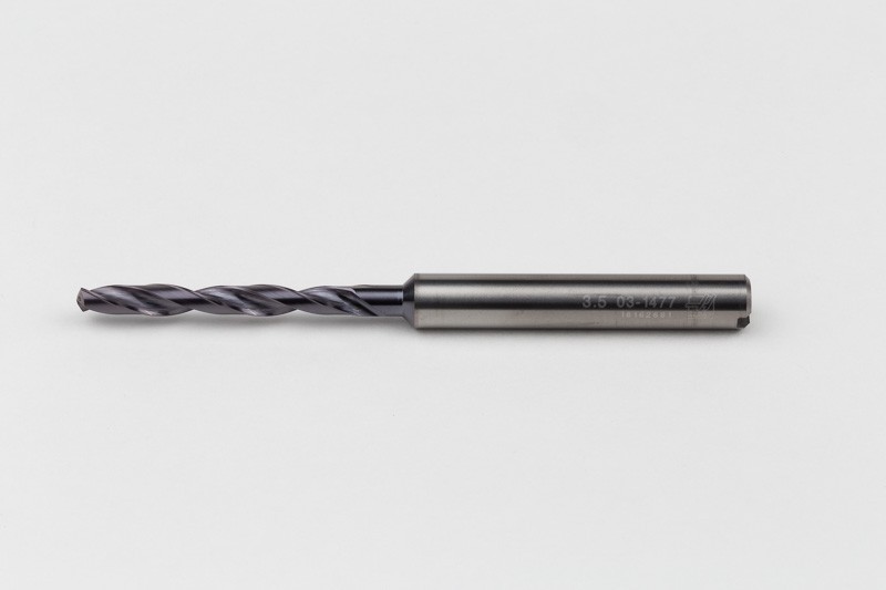 3.5mm Ø Carbide Drill, 6mm Shank x 140° Point Angle x 26° Helix, 8XD, 2 ...