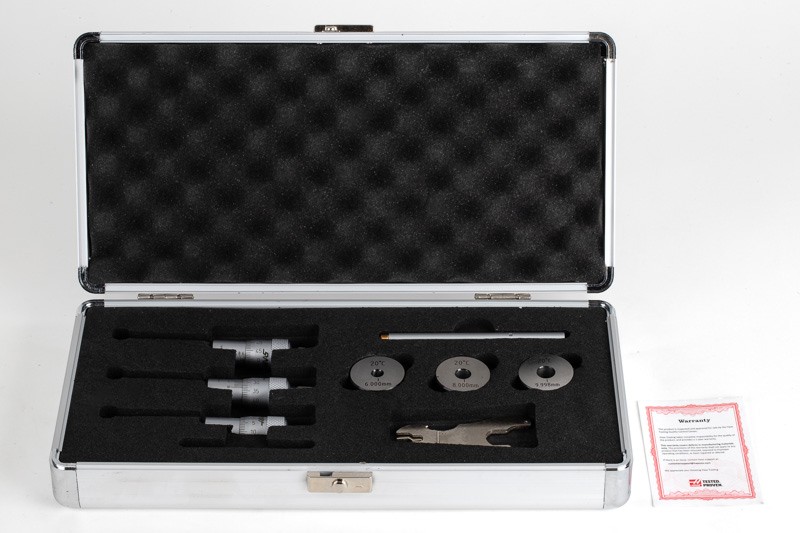 6-12mm, 3-Point Inside Bore Micrometer Set, 0.001mm Graduation